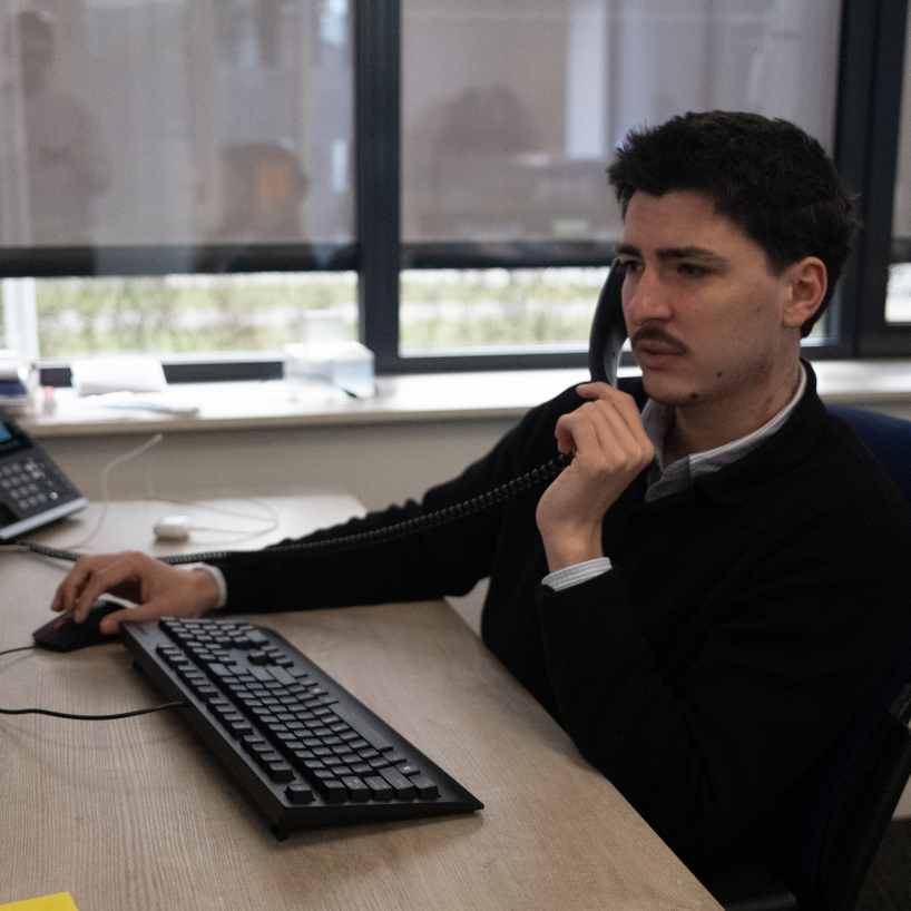 Our customer service team helping a customer